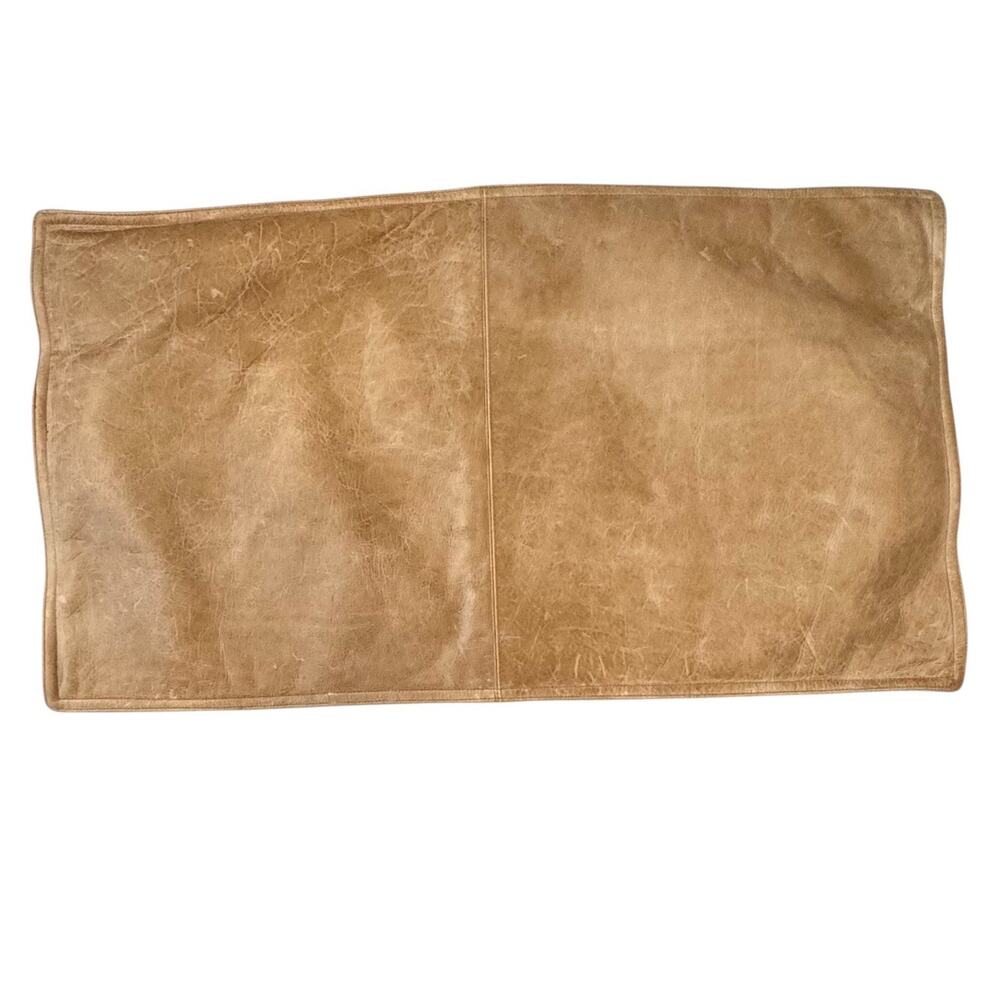 Villa Classic Home Pottery Barn Leather Lumbar Pillow Cover Light Brown 26" READ